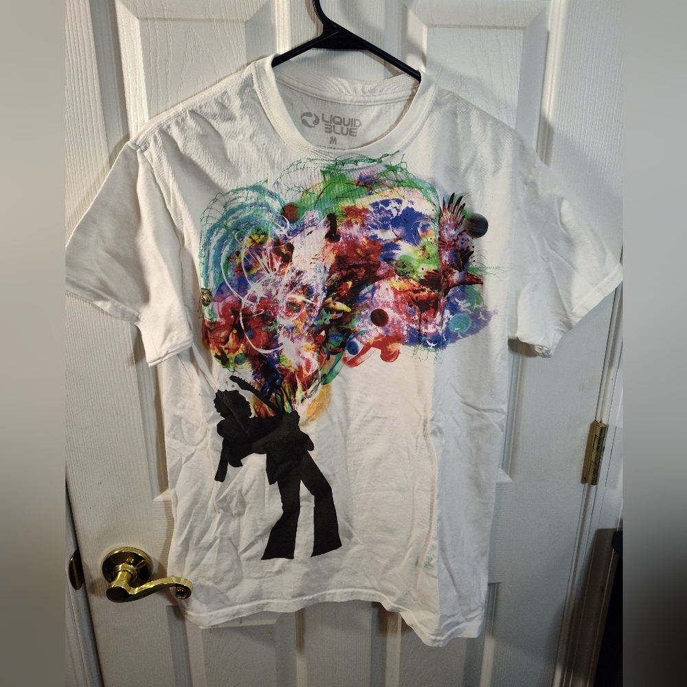 Liquid Blue Jimi Hendrix Abstract Graphic Tee Size M